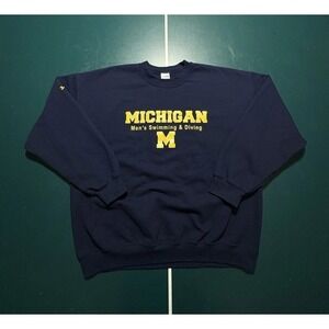 Vintage University Of Michigan Swimming & Diving Team Crewneck Sweatshirt Men XL